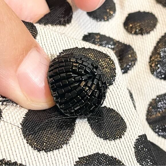 A.J. Bari Women's Vintage Polka Dot Sweetheart Neck Off Shoulder Button-Up 14 - Picture 13 of 16